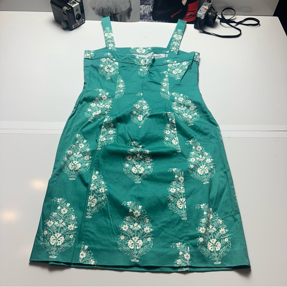 Classic 2000s Jones New York Cotton SundressTeal Floral CottagecoreSummer Garden - Picture 12 of 13